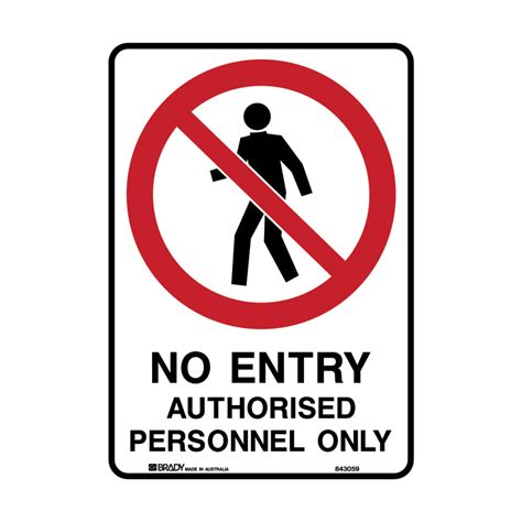 a4 safety sign no entry authorised personnel only