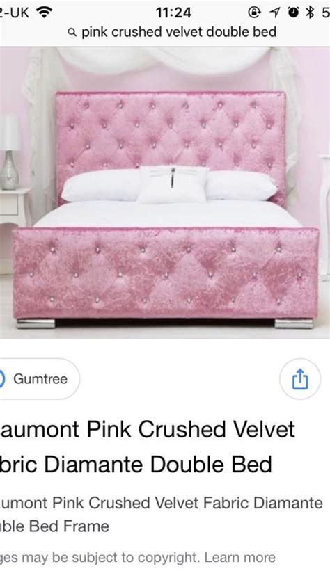 Pink Crushed Velvet Double Bed In Sunderland Tyne And Wear Gumtree
