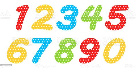 Polka Dot Number Set Stock Illustration Download Image Now Circle