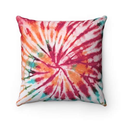 Colorful Tie Dye Throw Pillow Bohemian Chic Pillow Etsy Chic