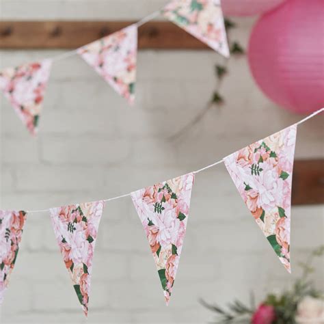 Boho Floral Hanging Bunting Decoration By Ginger Ray