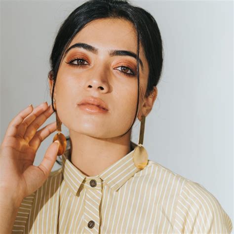 Rashmika Mandanna Instagram For Today ♥️🖤 Mustard Shirt Olive Pants