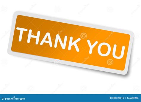 Thank You Red Square Sticker Isolated On White Stock Illustration