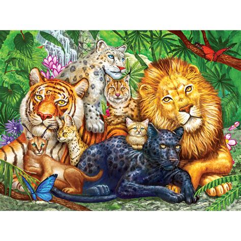 Big Cats 1000 Piece Jigsaw Puzzle Bits And Pieces
