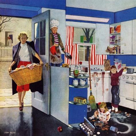 Mothers Little Helpers April 18 1953 Giclee Print By John Falter