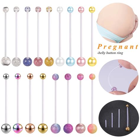 1 Pc 14g Multi Size Pregnancy Belly Button Rings Flexible Bioplast Sport Maternity Acrylic Belly