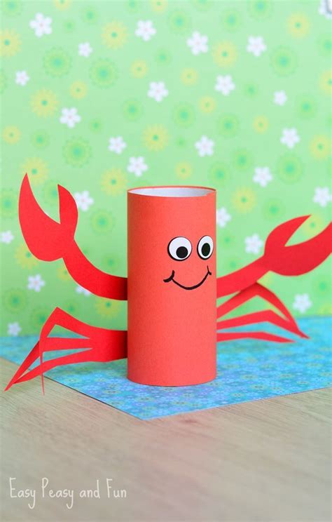 Paper Roll Crab Craft Crab Crafts Summer Crafts For Kids Paper Crafts