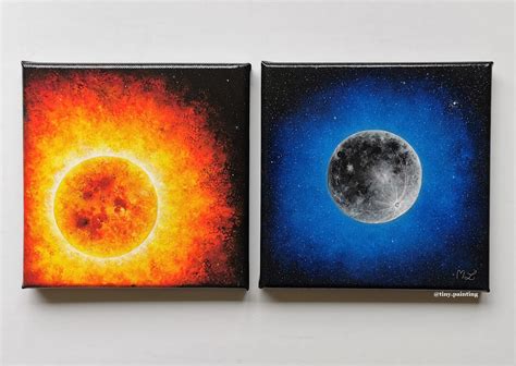 Sun And Moon Two Acrylic Paintings I Recently Made Rpainting