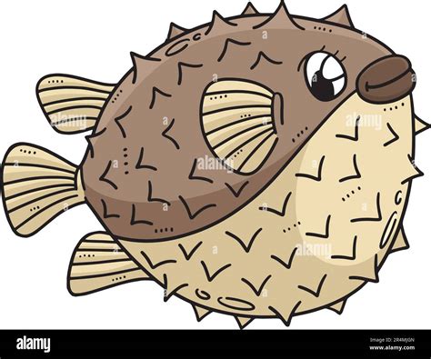Mother Pufferfish Cartoon Colored Clipart Stock Vector Image And Art Alamy