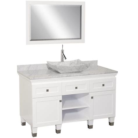 There are many vanities to choose from, with a wide range of design styles, color choices and sink types. 48" Premiere Single Vessel Sink Vanity - White