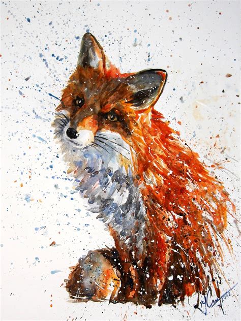 Лисица Fox Watercolor Fox Fox Painting Animal Paintings