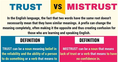 Trust Vs Mistrust Useful Difference Between Mistrust Vs Trust • 7esl