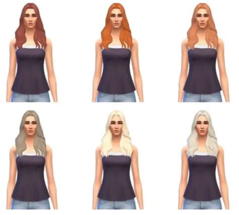 Busted Pixels Long Wavy Parted Hairstyle Sims 4 Hairs