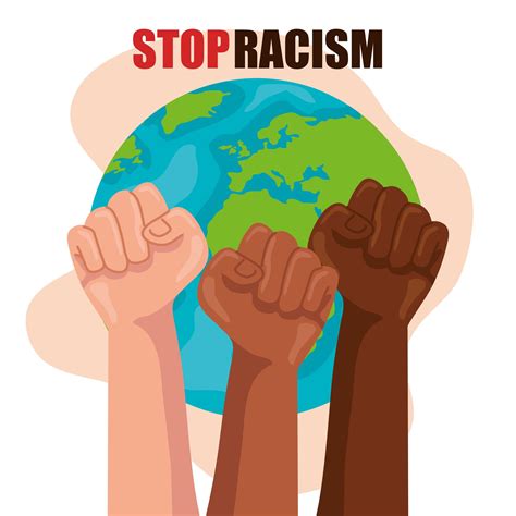 detener el racismo con las manos en el puño y el planeta mundial las vidas negras importan el
