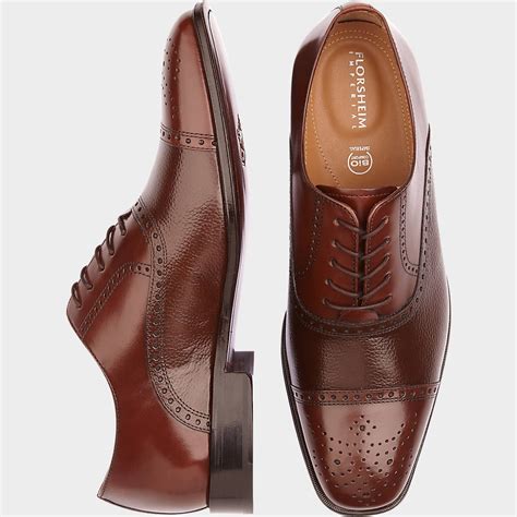 Florsheim Imperial Cognac Brown Cap Toe Lace Up Shoes Mens Shoes