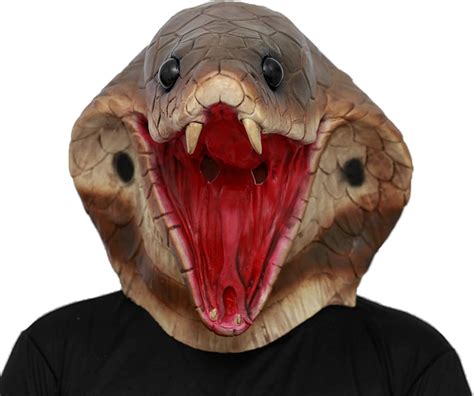 Creepyparty Snake Mask Cobra Head Animal Latex Full Head Realistic