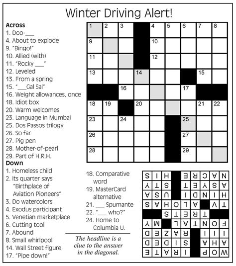 Online Crossword Puzzles Printable