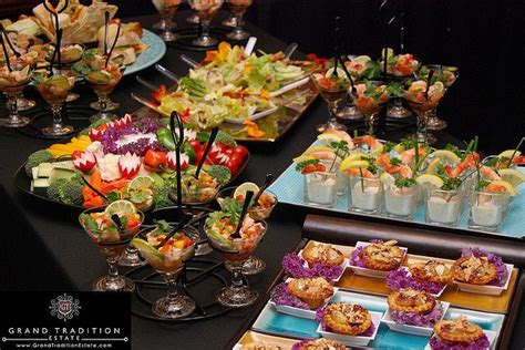Place the ice on your serving platter before adding the shot glasses. Reception Hors d' Oeuvres at the Grand Tradition Estate in ...