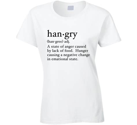 Hangry Definition Hungry Anger Funny Dictionary Graphic Tee Shirt