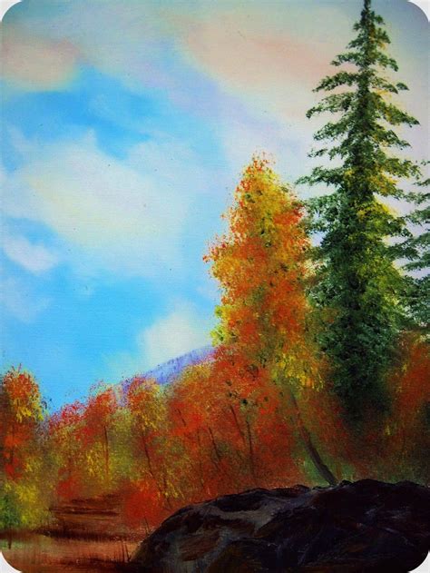 Vintage Autumn Forest Acrylic Painting On Canvas Woodland Fall