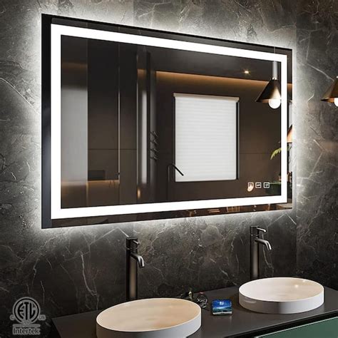 Toolkiss 48 In W X 36 In H Rectangular Frameless Led Light Anti Fog Wall Bathroom Vanity