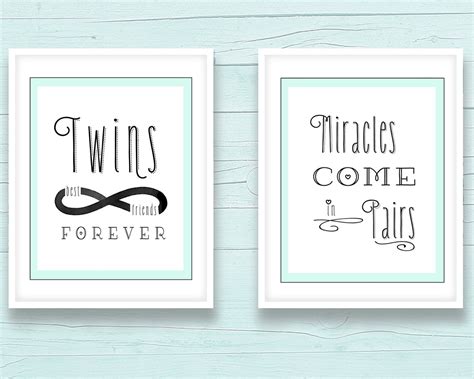 Cute Twin Sayings Twin Quote Print Set 8x10 Being A Twin Etsy