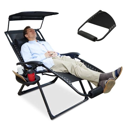 Ezcheer Xl Zero Gravity Chair With Canopy Support 400 Lbs 315 Wide