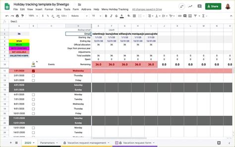 Free Annual Leave Spreadsheet Excel Template Resume Example Gallery