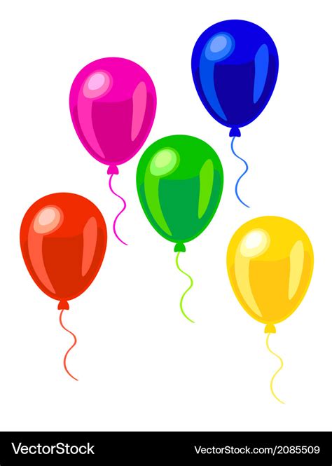 Pink Green Red Blue And Yellow Balloons Royalty Free Vector