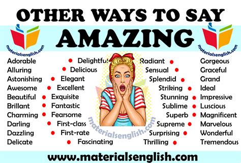 Other Ways to Say AMAZING - Materials For Learning English