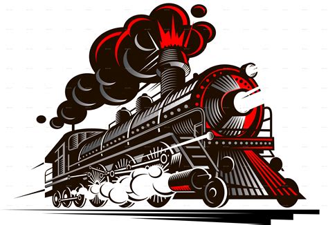 Vintage Steam Locomotive Vectors Graphicriver