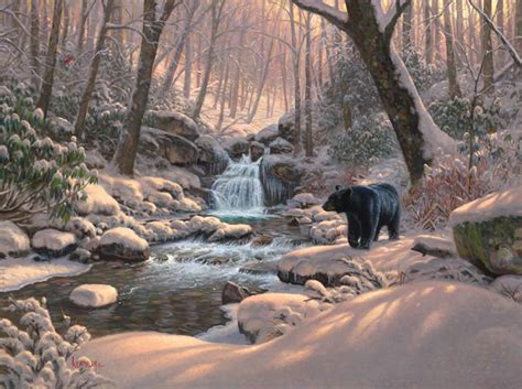Seasons Of Life Iv By Mark Keathley ~ Winter Forest Black Bear Stream