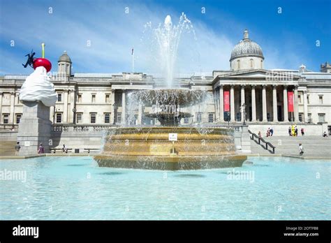 Trafalgar Square With The National Gallery And Fountains By Edwin