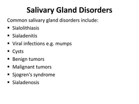 Salivary Gland Disorders 1 Ppt