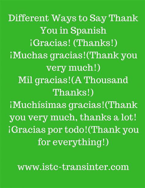 Different Ways To Say Thank You In Spanish Thank You In Spanish