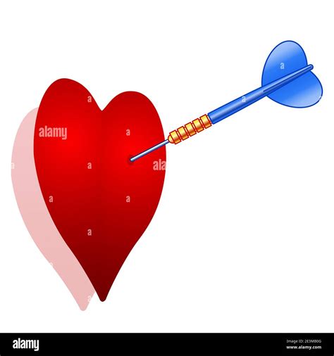 Illustration Of The Valentines Day Abstract Heart Pierced By Dart