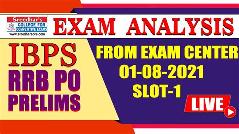 IBPS RRB PO Prelims Exam Analysis 2021 Prelims 01 August 1st Shift