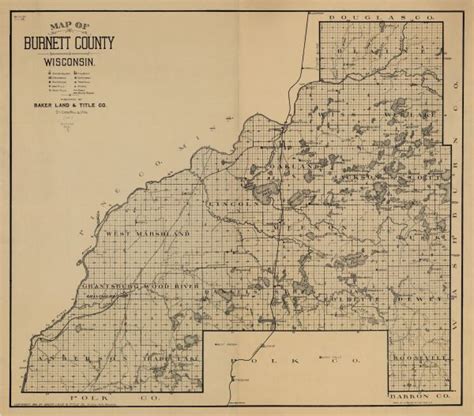 Map Of Burnett County Wisconsin Map Or Atlas Wisconsin Historical