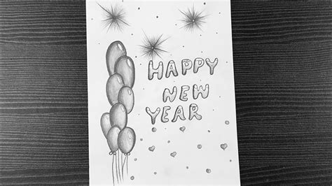 Happy New Year Drawing Easy New Year Celebration Drawing Step By