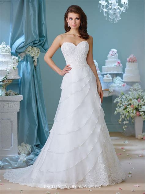 French Novelty Enchanting By Mon Cheri 216155 Tiered Informal Wedding Gown