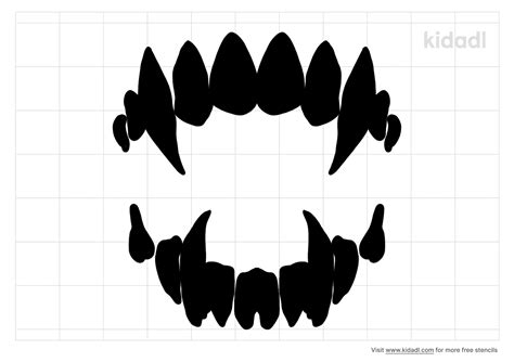 Free Vampire Teeth Stencil Stencil Printables Kidadl