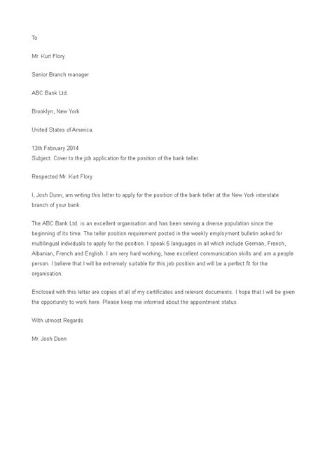 I am motivated by the work of your company in sales, freight, supply chain and logistics. Bank Job Application Letter Sample.doc - How to create a ...