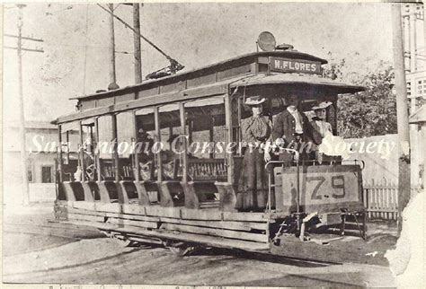 Ca 1890 One Of The First Electric Trolley Cars With Open Sides On