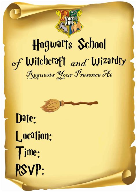 Free Printable Harry Potter Party Invitations
