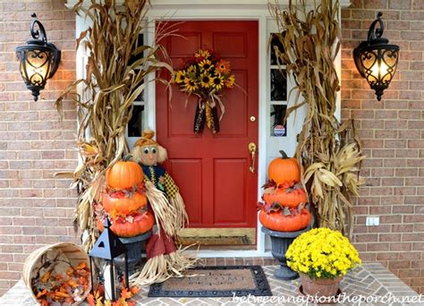 Pumpkin Topiaries For An Autumn Front Porch