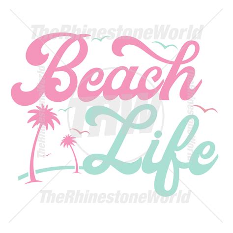 Beach Life Word Art Design Download