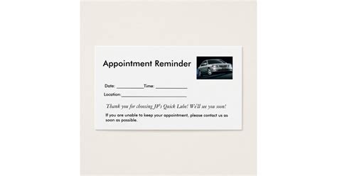 Appointment Reminders Business Card Zazzle