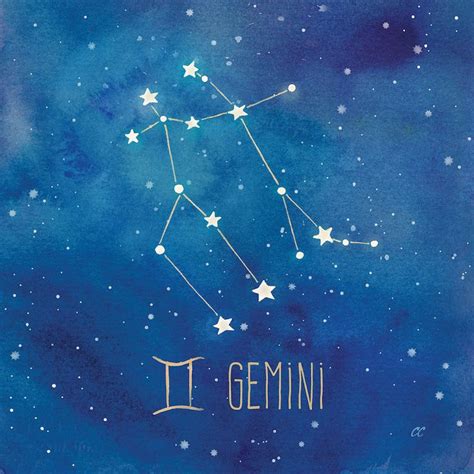 Star Sign Gemini Canvas Art Print By Cynthia Coulter In