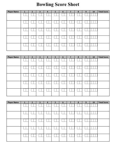 Bowling Score Cards Printable Even With Computerized Scoring Its An Excellent Idea To Have