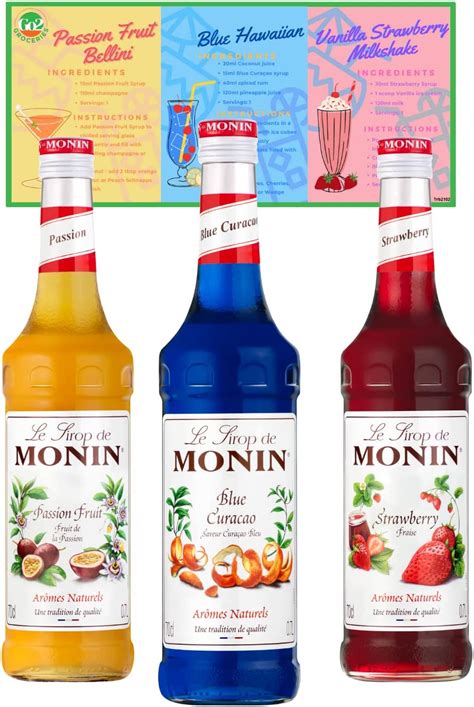 Fruit Flavoured Cocktail Syrup Bundle Includes Monin Premium Passion